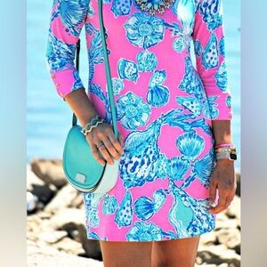 Lilly Pulitzer Long Sleeve Sophie Dress - Size XS - Pink Sea Shells